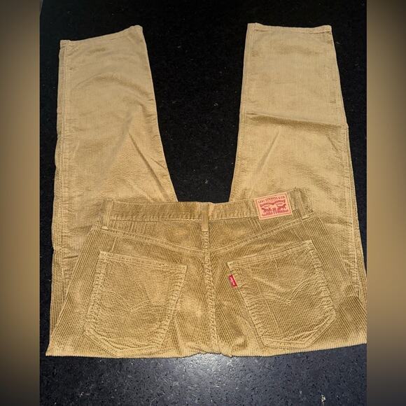 NEW LEVI’S SOFT CORDUROY STRAIGHT LEG PANTS TAN GOLD KHAHI 100% COTTON SZ 29x30 - Picture 5 of 11